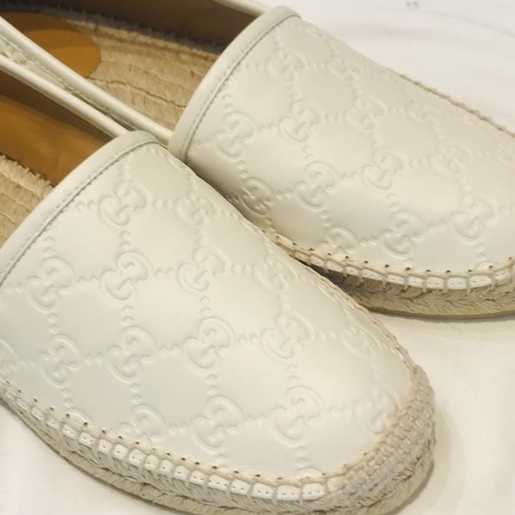 gucci white leather espadrilles